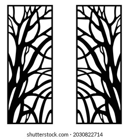 Set decorative panel laser cutting. wooden panel. Elegant modern geometric abstract pattern. Vector File.