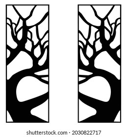 Set decorative panel laser cutting. wooden panel. Elegant modern geometric abstract pattern. Vector File.