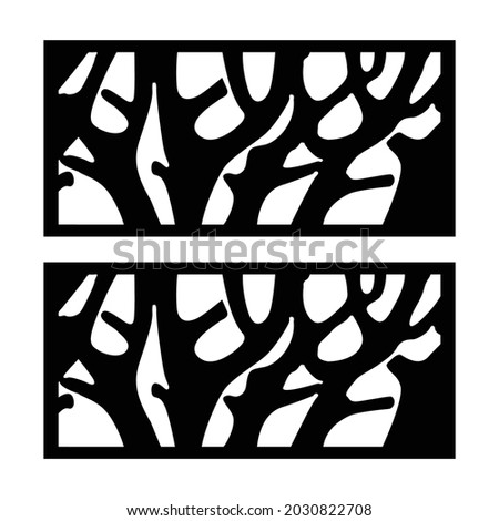 Set decorative panel laser cutting. wooden panel. Elegant modern geometric abstract pattern. Vector File.