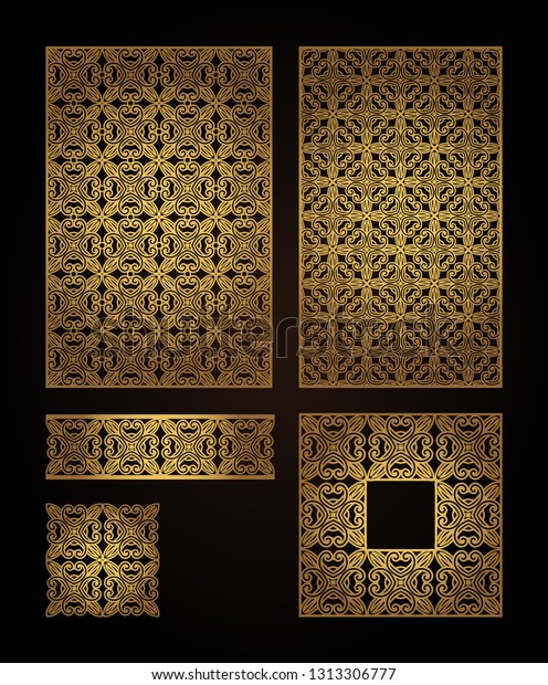 A set of decorative panels for laser cutting\
of wood. Pattern to create interior decorations, partitions, walls,\
backgrounds.