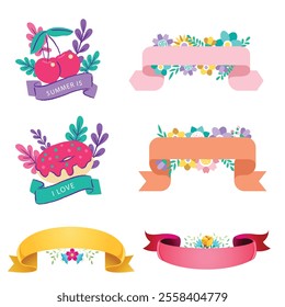 Set of decorative red christmas ribbon collection Colored ribbon in colors