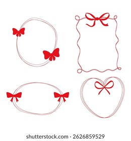 Conjunto de quadros de coquette vermelho decorativo com arcos