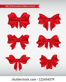 Set of decorative ribbon bows vector illustration