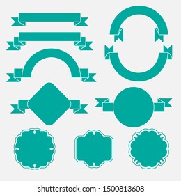 Set of decorative ribbon cartoon vector