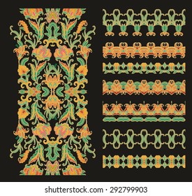 Set of decorative ribbons