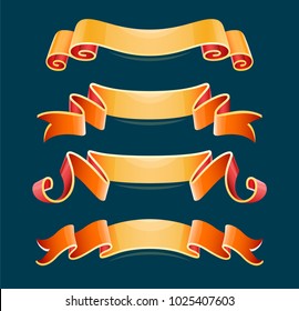 Set of decorative ribbons, elements for design. Eps10 vector illustration.