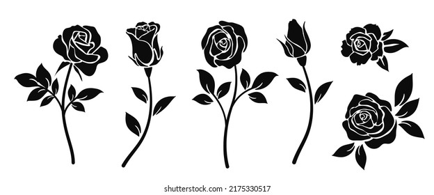 roses clip art black and white