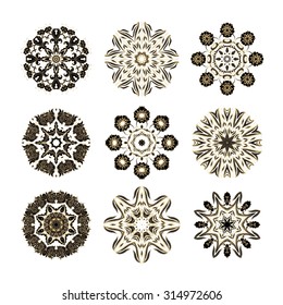 Set of decorative rosettes