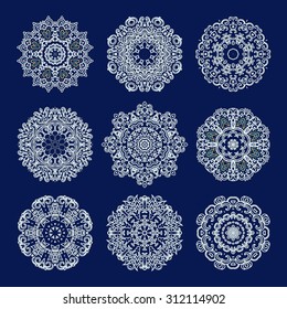 Set of decorative rosettes- snowflakes