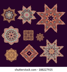 Set of decorative rosettes- stars 