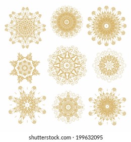 Set of decorative rosettes-snowflakes