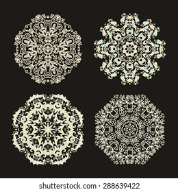 Set of decorative rosettes-snowflakes