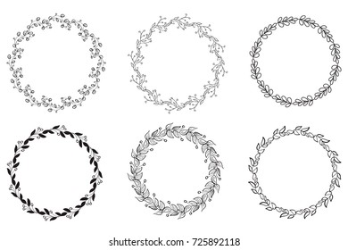 Set of Decorative Round Frame and Borders Art. Calligraphy Vector illustration EPS10