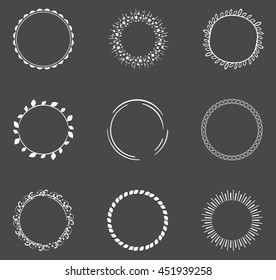 Set of decorative round frames