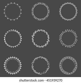Set of decorative round frames