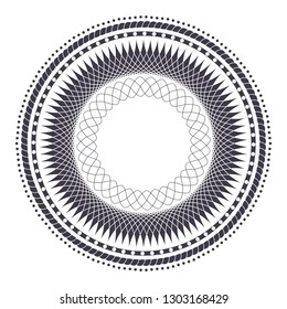 Set of decorative round frames for design with abstract ornament. Circle frame. Templates for printing cards, invitations, books, textiles, engraving, wooden furniture, forging. Vector