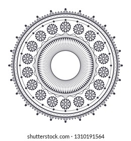 Set of decorative round frames for design with abstract ornament. Circle frame. Templates for printing cards, invitations, books, textiles, engraving, wooden furniture, forging. Vector