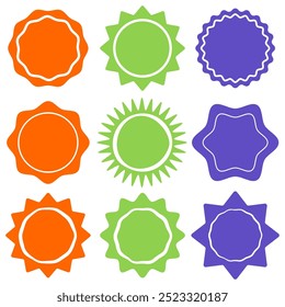 Set of decorative sale stickers - hand drawn vector illustration.