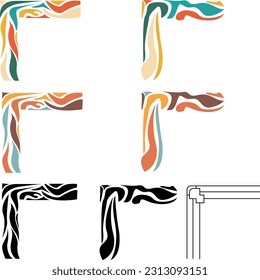 Set of decorative decorative seamless borders with corners. Eps 10