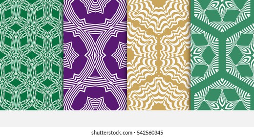 set of decorative Seamless floral geometric background. Vector illustration. Template for invitation, wallpaper, textile