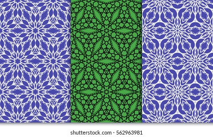 set of decorative seamless ornament. striped textured geometric pattern. vector illustration. for design, wallpaper, invitation, fabric, decor