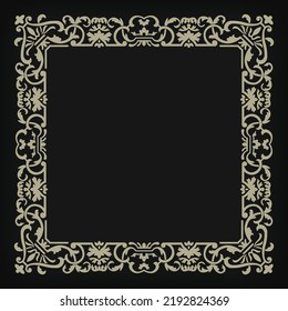 Set of decorative seamless ornamental border with corner