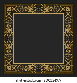 Set of decorative seamless ornamental border with corner