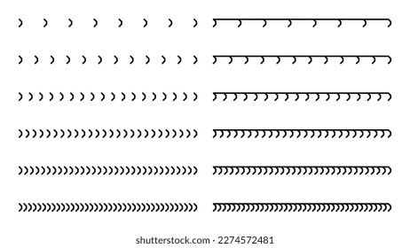 Set of decorative separation strip isolated on white background. Design element.