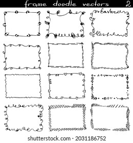 A set of decorative silhouette doodle frames.
A collection of black and white rectangular frames. Ornaments, strokes, curls and lines. Making gifts, packaging. Creating a mask in digital design.