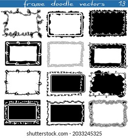 A set of decorative silhouette doodle frames.
Rectangular sublimations.Black. Ornaments, strokes, curls and lines. Making gifts, packaging. Creating a mask in digital design.