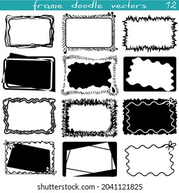 A set of decorative silhouette doodle frames.
Rectangular sublimations.Black. Ornaments, strokes, curls and lines. Making gifts, packaging. Creating a mask in digital design.