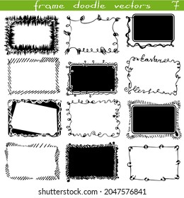 A set of decorative silhouette doodle frames.
A collection of black and white rectangular frames. Ornaments, strokes, curls and lines. Making gifts, packaging. Creating a mask in digital design.