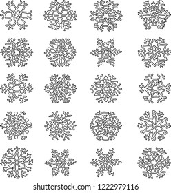 A set of decorative snowflakes