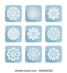 Set of decorative snowflakes 