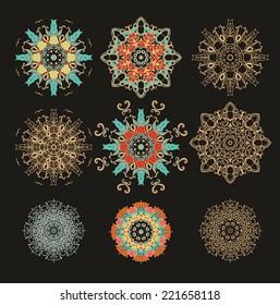 Set of decorative snowflakes