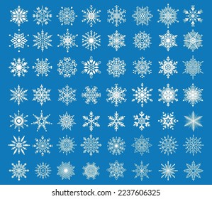 Set of  decorative  snowflakes. Snowflakes icon. Vector illustration.