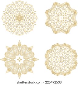 Set of decorative snowflakes-rosettes