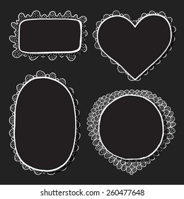 Set of decorative Speech bubbles with lace ornament