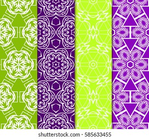 set of decorative spring floral seamless pattern. template for greeting card, invitation, wallpaper, print, decor