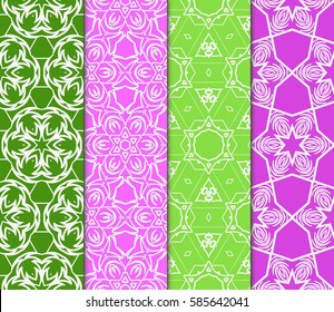 set of decorative spring floral seamless pattern. template for greeting card, invitation, wallpaper, print, decor