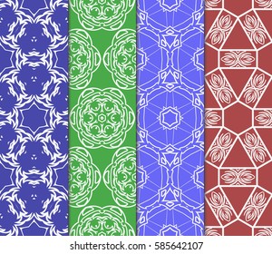 set of decorative spring floral seamless pattern. template for greeting card, invitation, wallpaper, print, decor