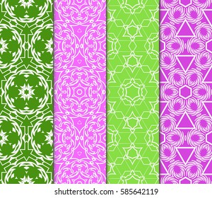 set of decorative spring floral seamless pattern. template for greeting card, invitation, wallpaper, print, decor