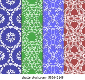 set of decorative spring floral seamless pattern. template for greeting card, invitation, wallpaper, print, decor