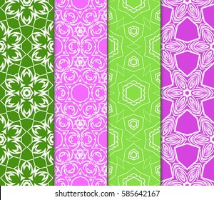 set of decorative spring floral seamless pattern. template for greeting card, invitation, wallpaper, print, decor