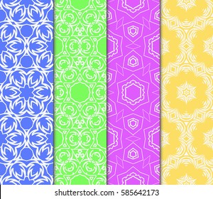 set of decorative spring floral seamless pattern. template for greeting card, invitation, wallpaper, print, decor