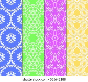 set of decorative spring floral seamless pattern. template for greeting card, invitation, wallpaper, print, decor
