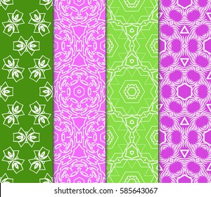 set of decorative spring floral seamless pattern. template for greeting card, invitation, wallpaper, print, decor