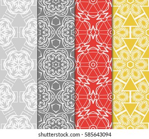 set of decorative spring floral seamless pattern. template for greeting card, invitation, wallpaper, print, decor
