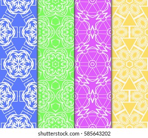 set of decorative spring floral seamless pattern. template for greeting card, invitation, wallpaper, print, decor