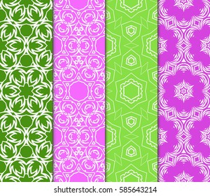 set of decorative spring floral seamless pattern. template for greeting card, invitation, wallpaper, print, decor
